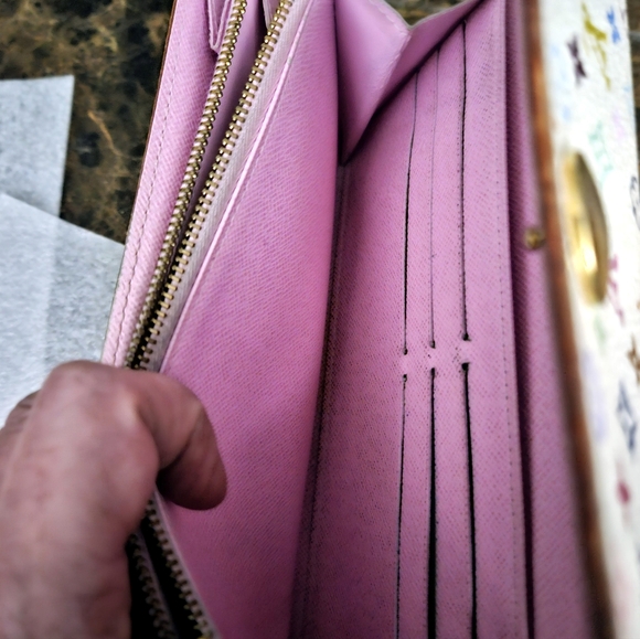 Louis Vuitton White Multicolor Murakami Continental Long Wallet Pink Interior MK - Picture 14 of 16